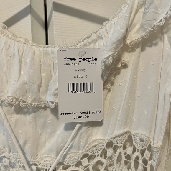 Free People Ivory Lace Dress Size 4 - Picture 3 of 5